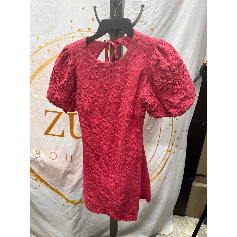 Free People‎ Womens Eyelet Tie-back Fit & Flare Dress Size S - Picture 4 of 6
